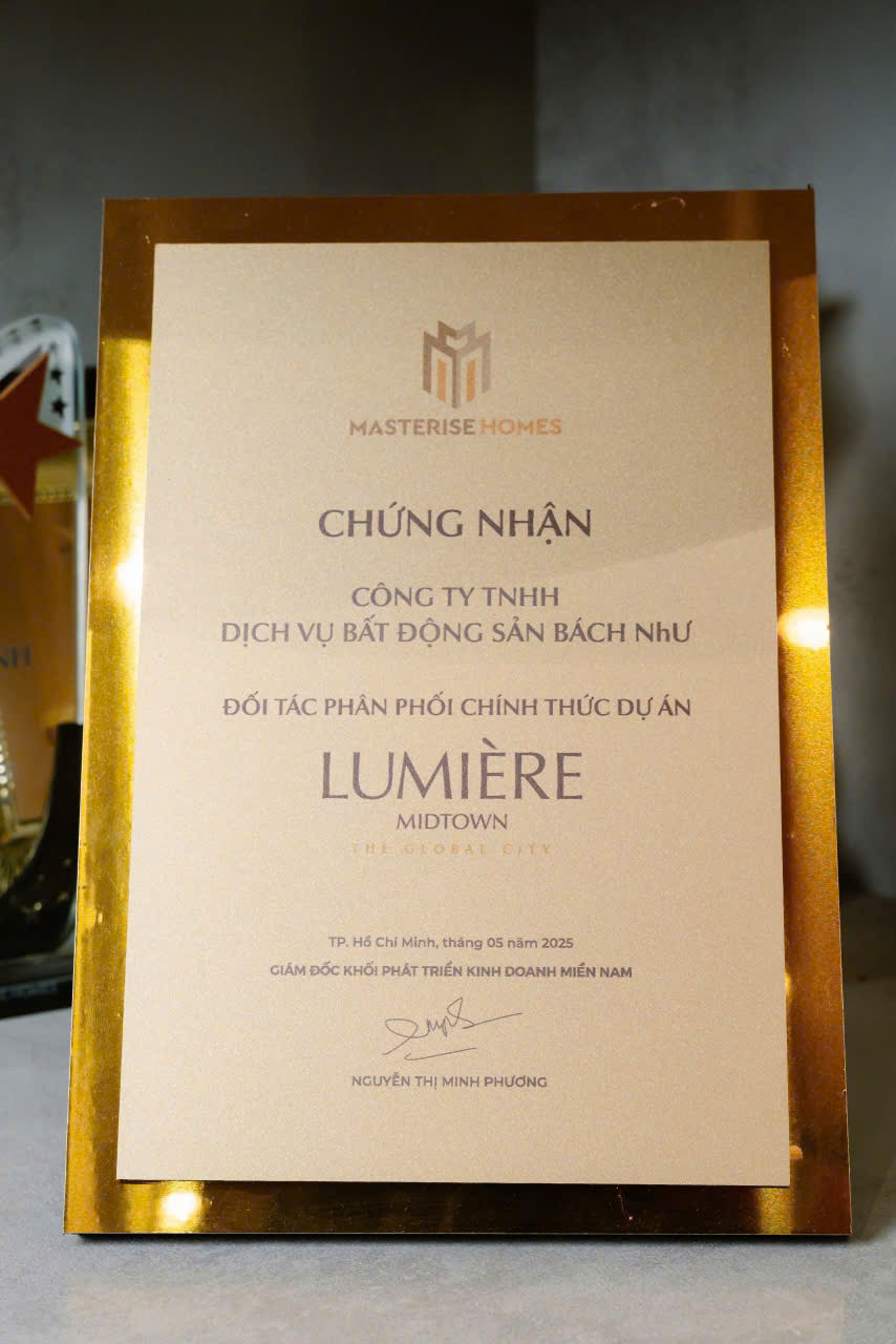 Chứng nhận Masteries Home cho Bách Như Properties