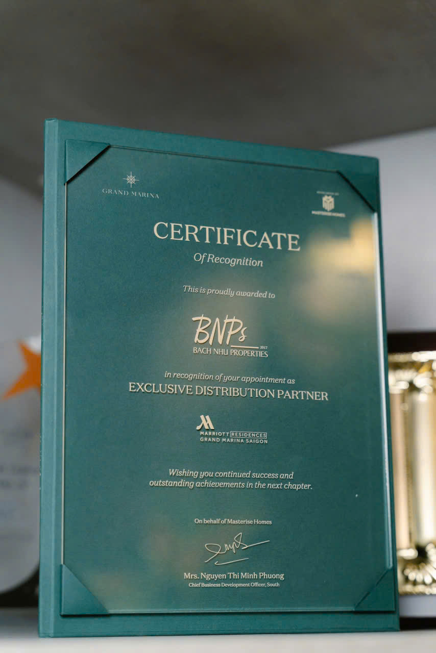 Chứng nhận Masteries Home cho Bách Như Properties