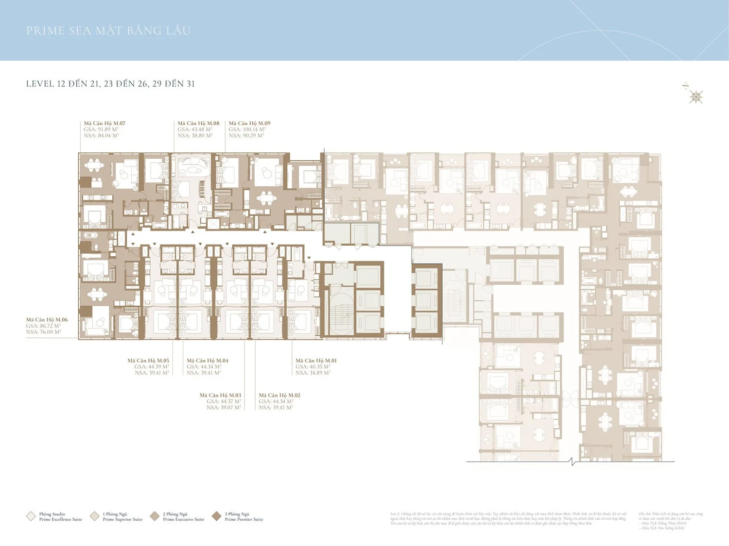 MẶT BẰNG TẦNG 12 - 21, 23 - 26, 29 - 31 Grand Marina Sài gòn
