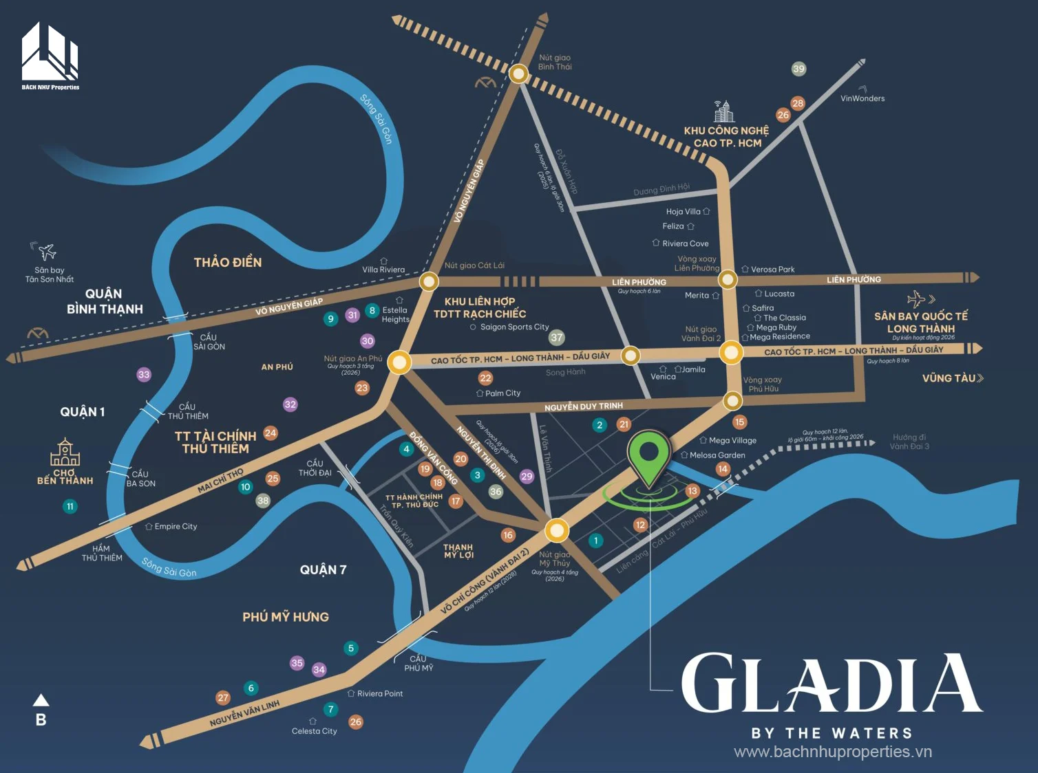 Vị trí Gladia by The Waters