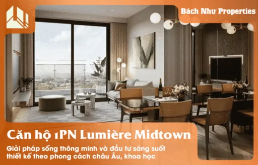 Căn hộ 1 phòng ngủ Lumière Midtown được thiết kế