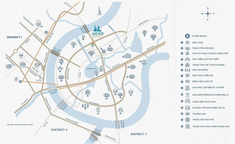 Vị Trí Dự Án Thu Thiem Zeit River