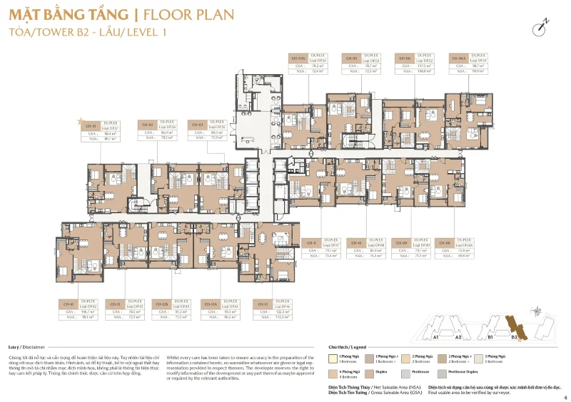 Điểm nổi bật trong Mặt bằng Masteri Park Place Tòa CT5