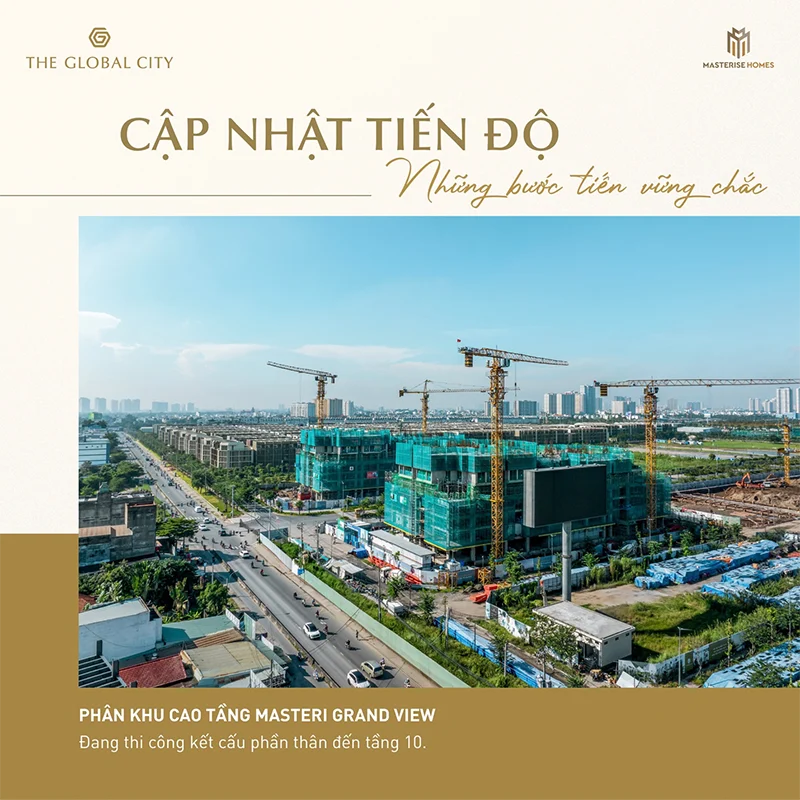 Masteri Grand View Lên Tầng 10 Tiến độ Masteri Grand View The Global City tháng 11 2025