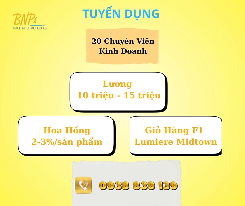 Bách Như Properties Tuyển Dụng - 20 Chuyên viên Kinh Doanh Lumiere Midtown