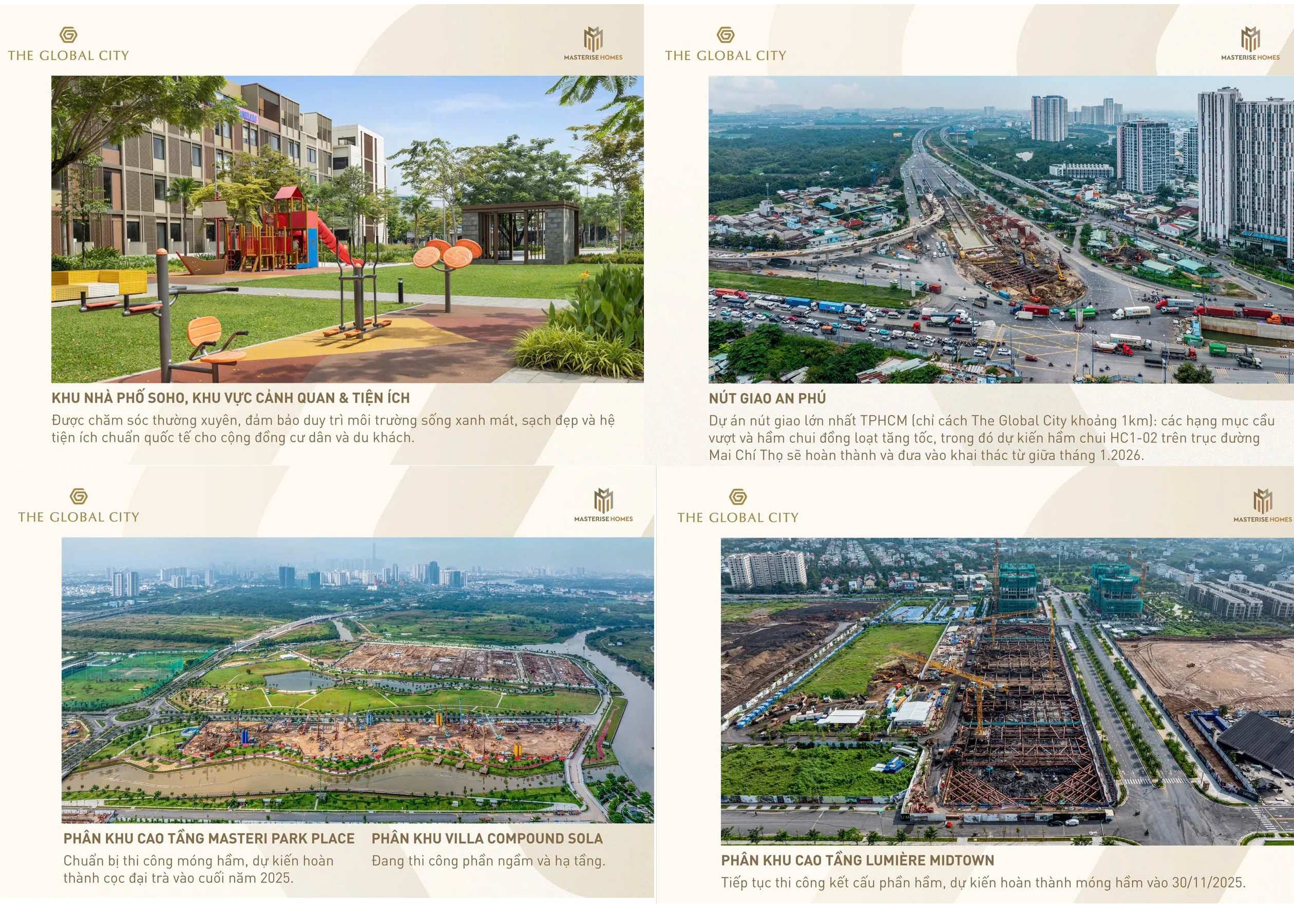 Thông tin chi tiết về bản tin tổng hợp The Global City T11/2025 về mặt xây dựng