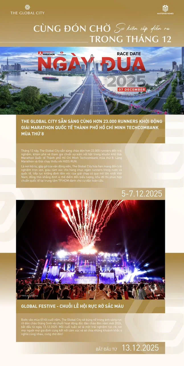 Chào đón Tháng 12: Lễ hội và thể thao bùng nổ tại The Global City