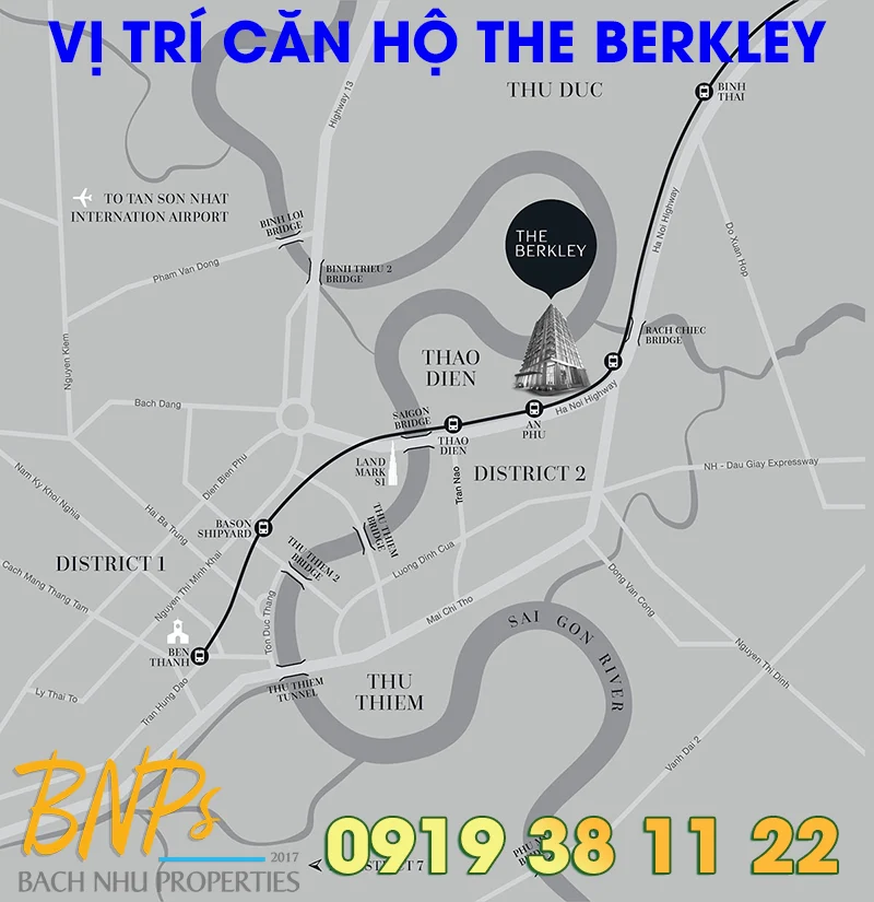 Thông tin The Berkley Thảo Điền - Vị trí The Berkley - Bách Như Properties - BNPs