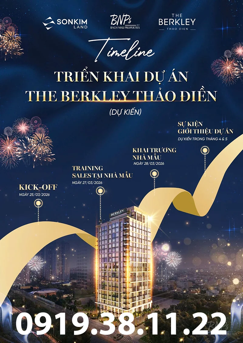 Timeline triển khai dự án The Berkley - Bách Như Properties - BNPs