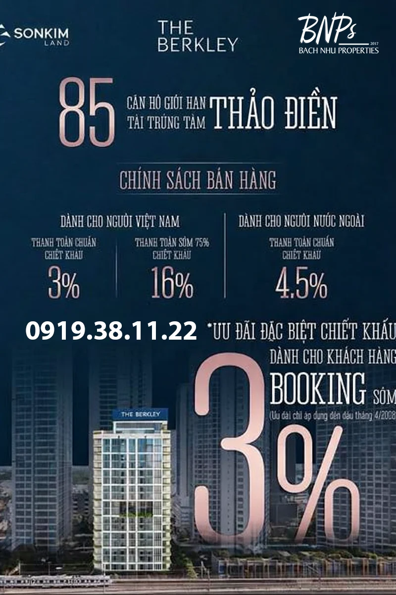 Ưu đãi booking The Berkley - Bách Như Properties - BNPs