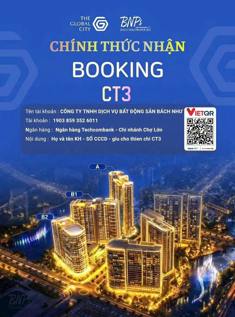 Chính thức nhận Booking CT3 The Global City - Bách Như Properties - BNPs