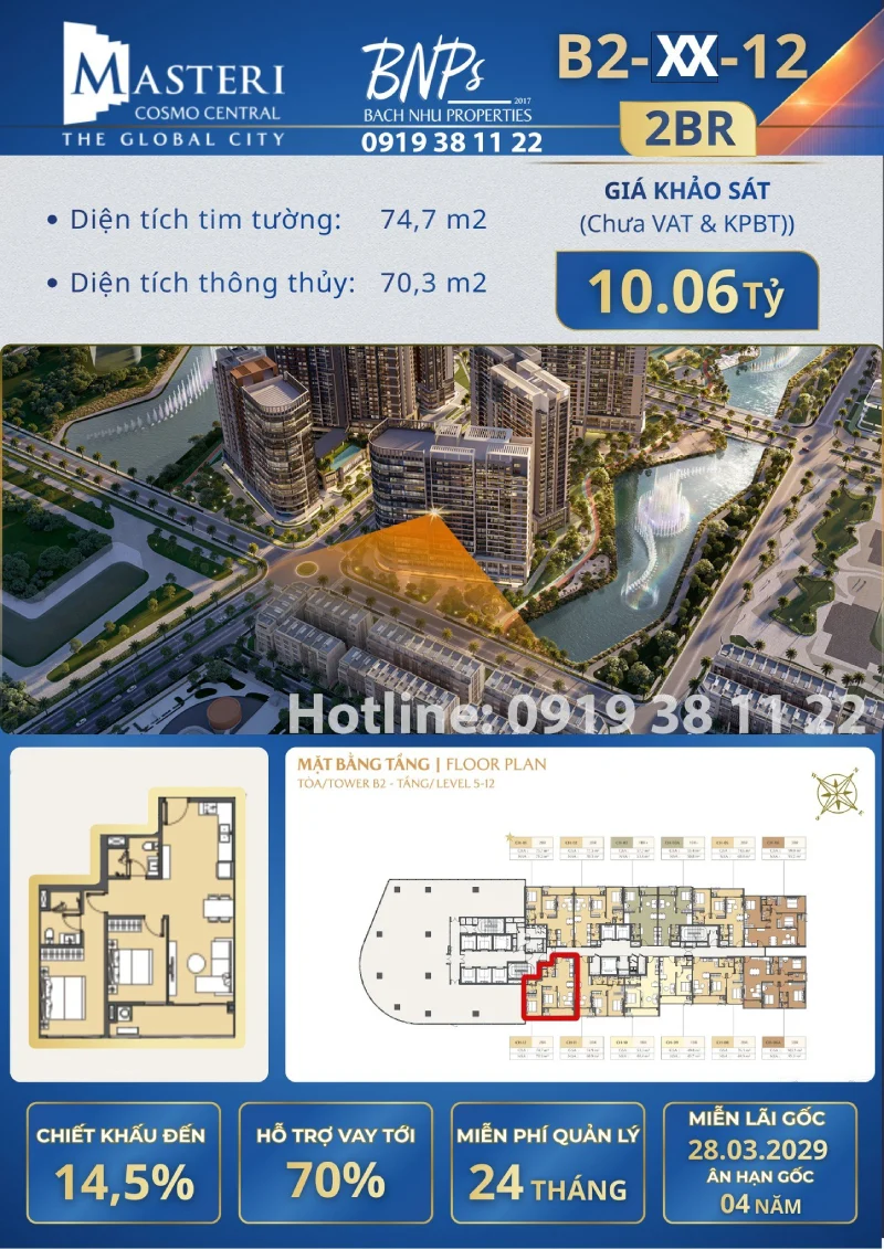 Liên hệ hotline Nexus Zone 0919 38 11 22 cập nhật giỏ hàng 2PN căn b-xx-12 - Bách Như Properties - BNPs