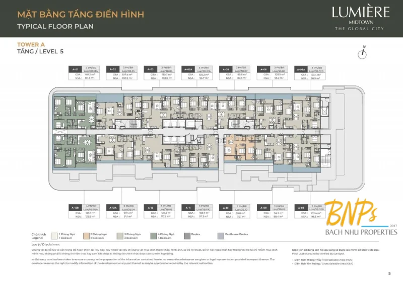Mặt Bằng Layout Chi Tiết Của Căn Hộ Hàng Hiệu Lumiere Midtown - Bách Như Properties - BNPs