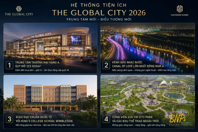 Sự bứt phá của tiện ích The Global City 2026: Từ bản vẽ đến thực tế vận hành - Bách Như Properties - BNPs