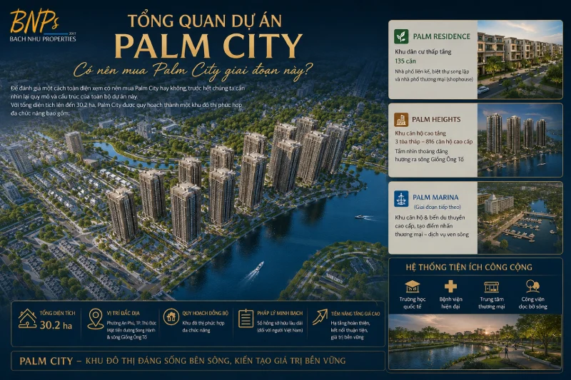 Tổng quan dự án và câu hỏi: Có nên mua Palm City giai đoạn này? - Bách Như Properties - BNPs