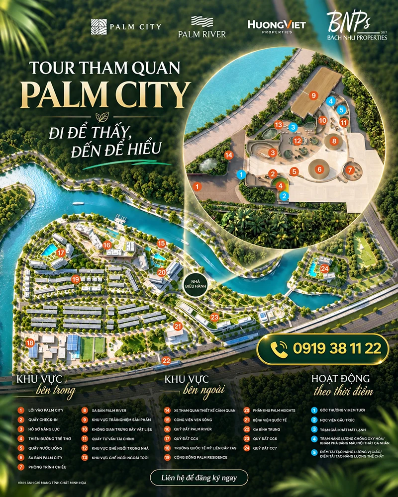 Đăng Ký Tham Quan Palm City: Đi Để Thấy, Đến Để Hiểu Trọn Vẹn Chuẩn Sống - Bách Như Properties ( BNP's): 0919 38 11 22