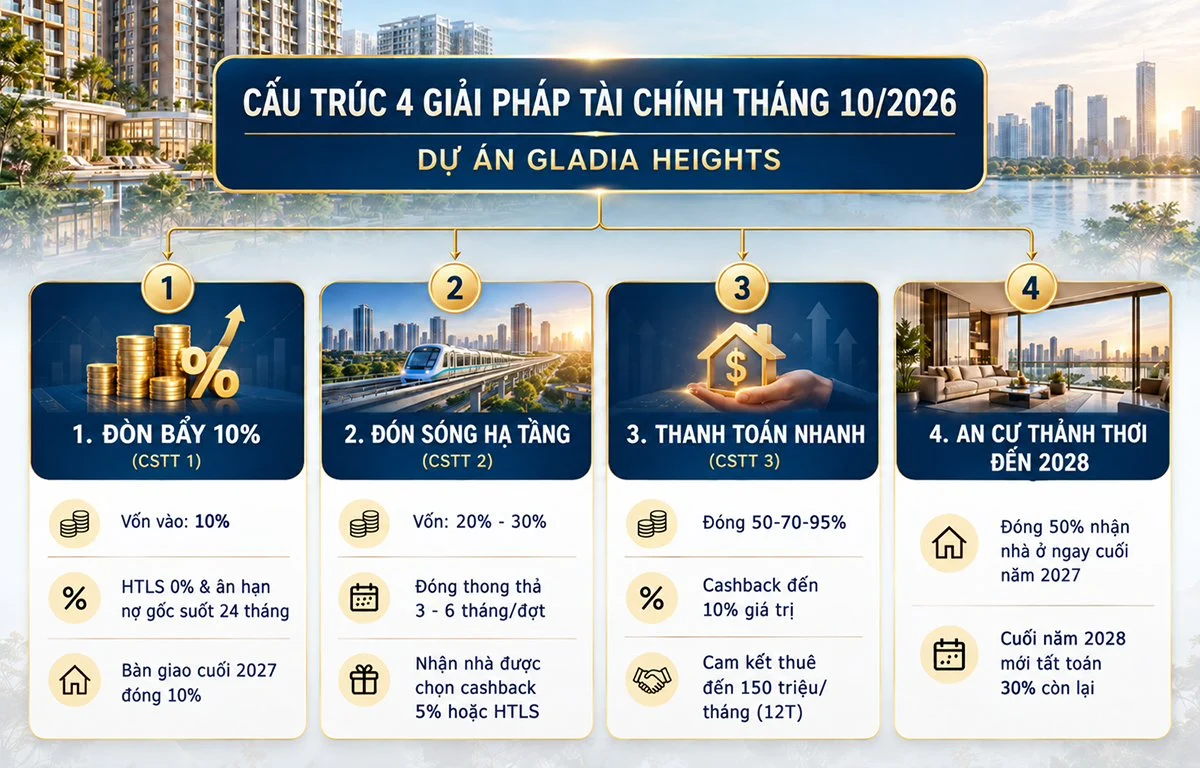 CẤU TRÚC 4 GIẢI PHÁP TÀI CHÍNH THÁNG 10/2026 │ │ DỰ ÁN GLADIA HEIGHTS
