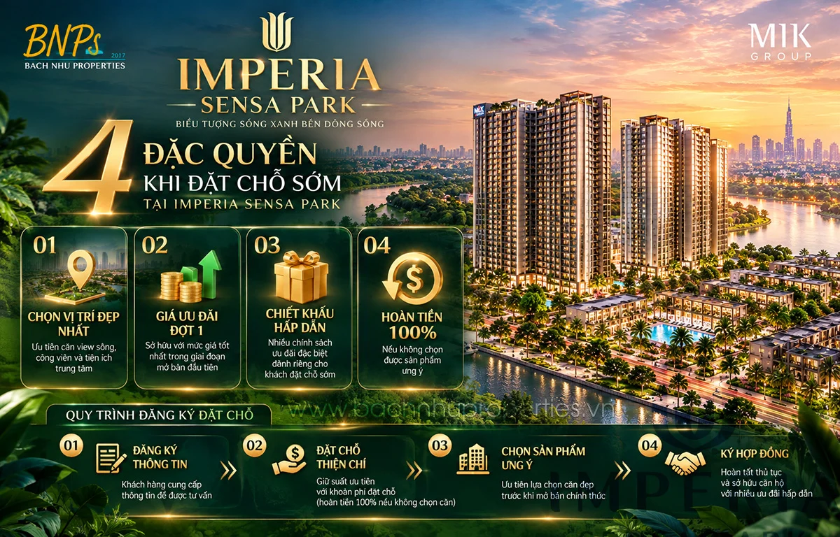 Chính sách và giá Booking Imperia Sensa Park Bách Như Properties
