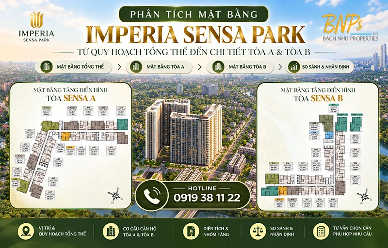 Phân Tích Mặt Bằng Imperia Sensa Park – Từ Quy Hoạch Tổng Thể Đến Tòa Sensa A Và Sensa B - Bách Như Properties - BNP's